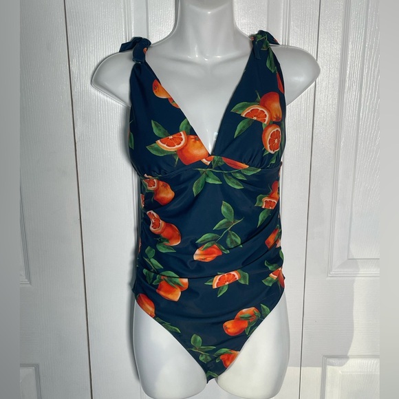 Old Navy Other - Old Navy Orange Ruched One Piece Swimsuit